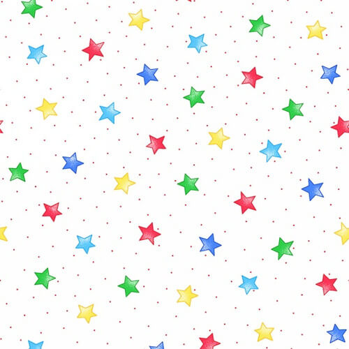 Comfy Flannel - Primary Stars 44"/45" Cotton Flannel Fabric per yard
