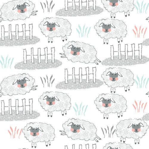 Comfy Flannel Sheep and Fences cotton flannel fabric by A.E. Nathan, sheep print flannel, sold by the yard