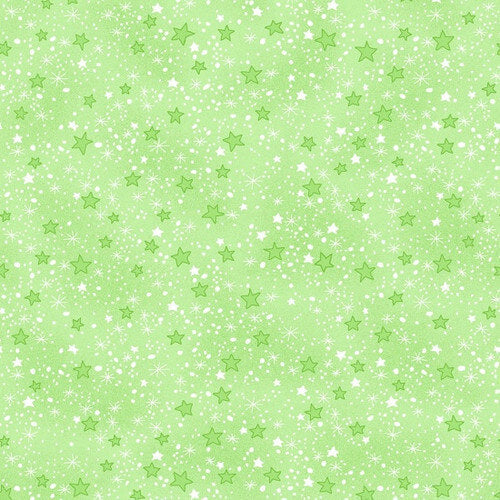 Comfy Flannel Stars cotton flannel fabric in green by A.E. Nathan, star print flannel, sold by the yard