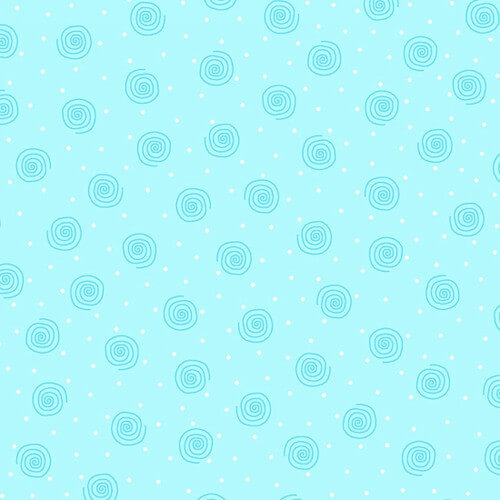 Comfy Flannel Swirl Dot cotton flannel fabric in aqua by A.E. Nathan, swirl dot print flannel, sold by the yard