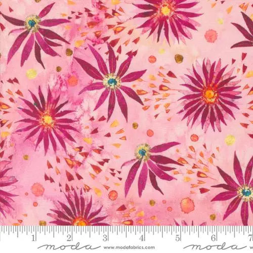 Coming Up Roses Florals Watercolor Peony Pink 44"/45" Fabric Per Yard Moda Fabrics & Supplies
