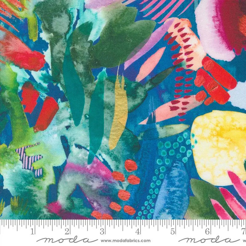 Coming Up Roses Sapphire First Sight Geometric 44"/45" Fabric Per Yard Moda Fabrics & Supplies