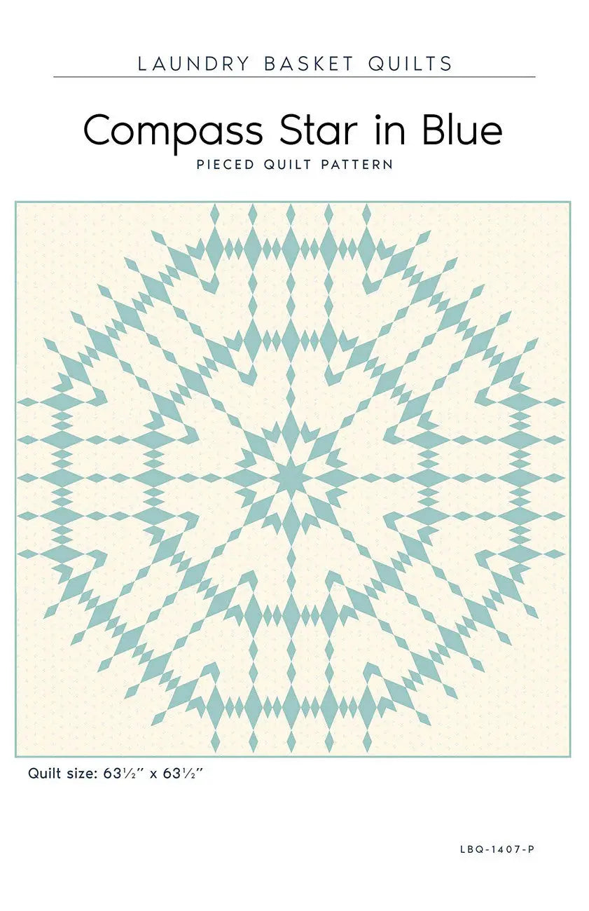 Compass Star in Blue - Linda's Electric Quilters