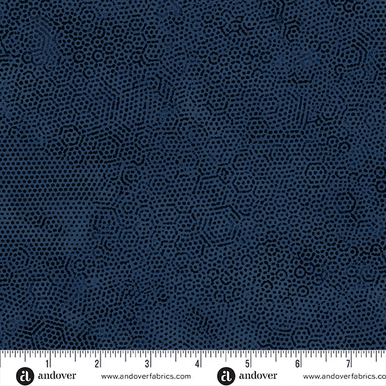 Blue Midnight Hour Dimples Cotton Wideback Fabric