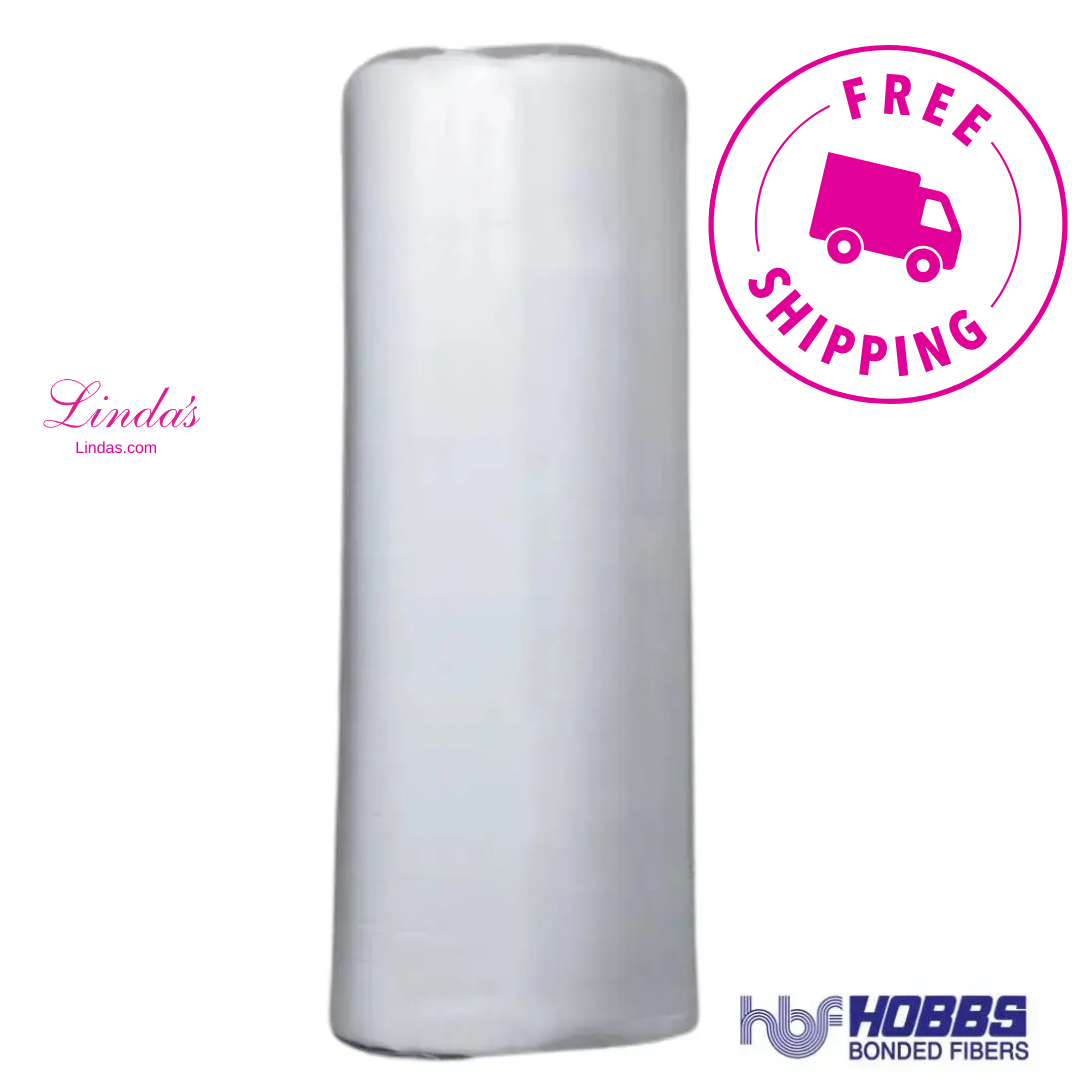 Hobbs Bleached Heirloom Wide Batting Roll 100% Cotton with Scrim 96"