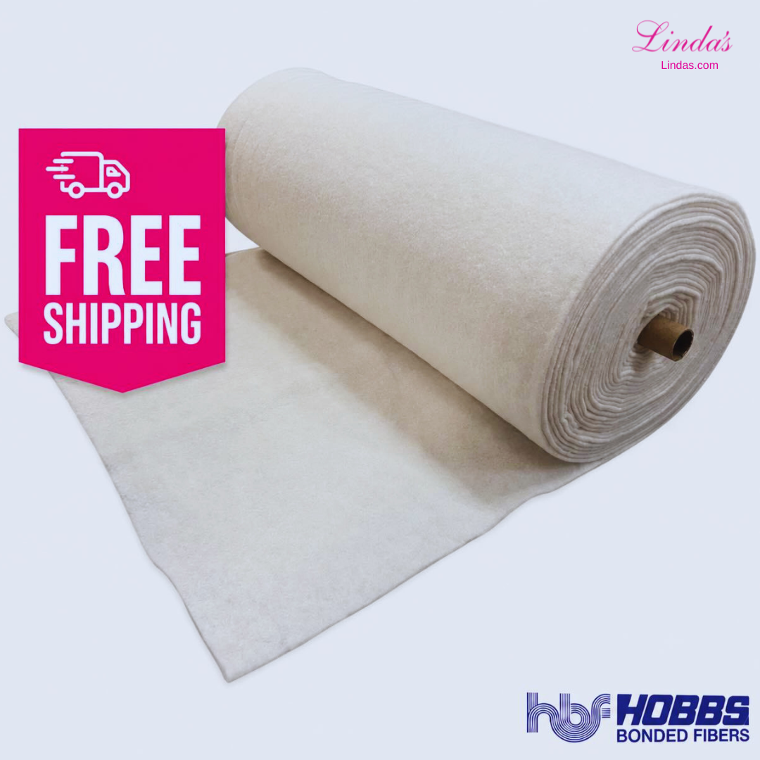 Linda's Deluxe Cotton/Poly Blend Batting - 96" Roll - Made by Hobbs