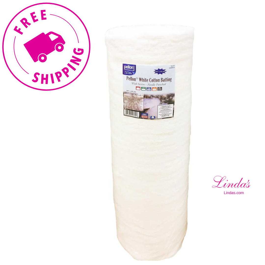 Pellon® White Cotton Batting With Scrim 90" x 40 yards Roll.