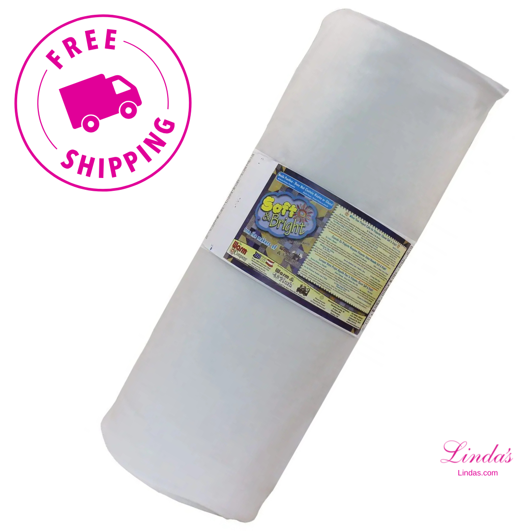 Soft & Bright 90" x 25 YD Batting - Premium Polyester Batting for Quilting