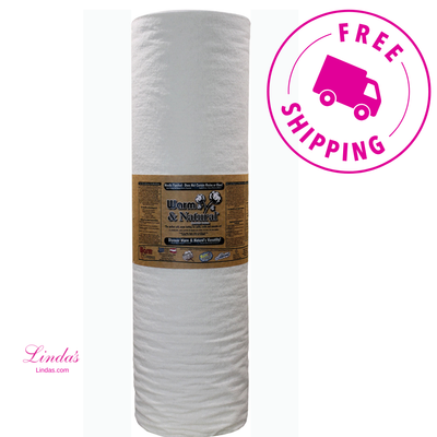Warm & Natural® Unbleached Needle-Punched Cotton Quilt Batting – 90" x 40 Yard Bolt