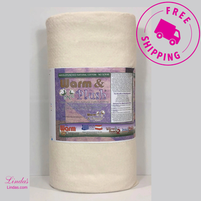 Warm & Plush® Luxury Loft 100% Cotton Quilt Batting – 45" x 10 Yard Bolt