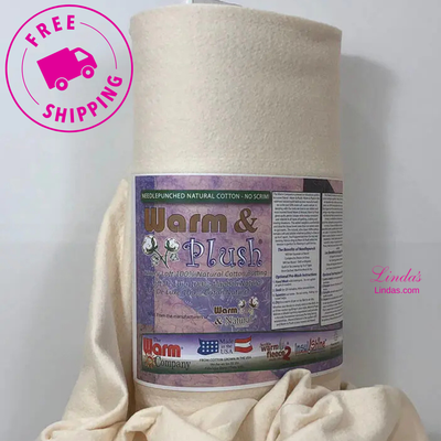 Warm & Plush® Luxury Loft 100% Cotton Quilt Batting – 22" x 20 Yard Bolt