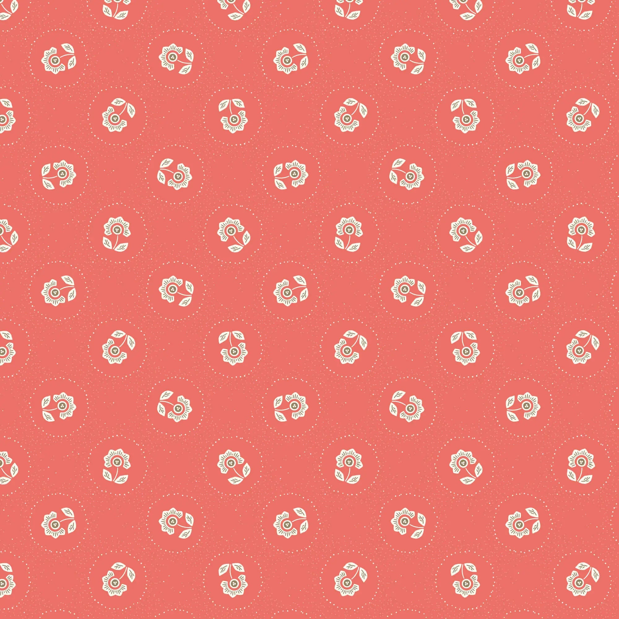 Cottage Garden - Blooming Dots - Red 44" / 45" Fabric Per Yard The Fabric Company