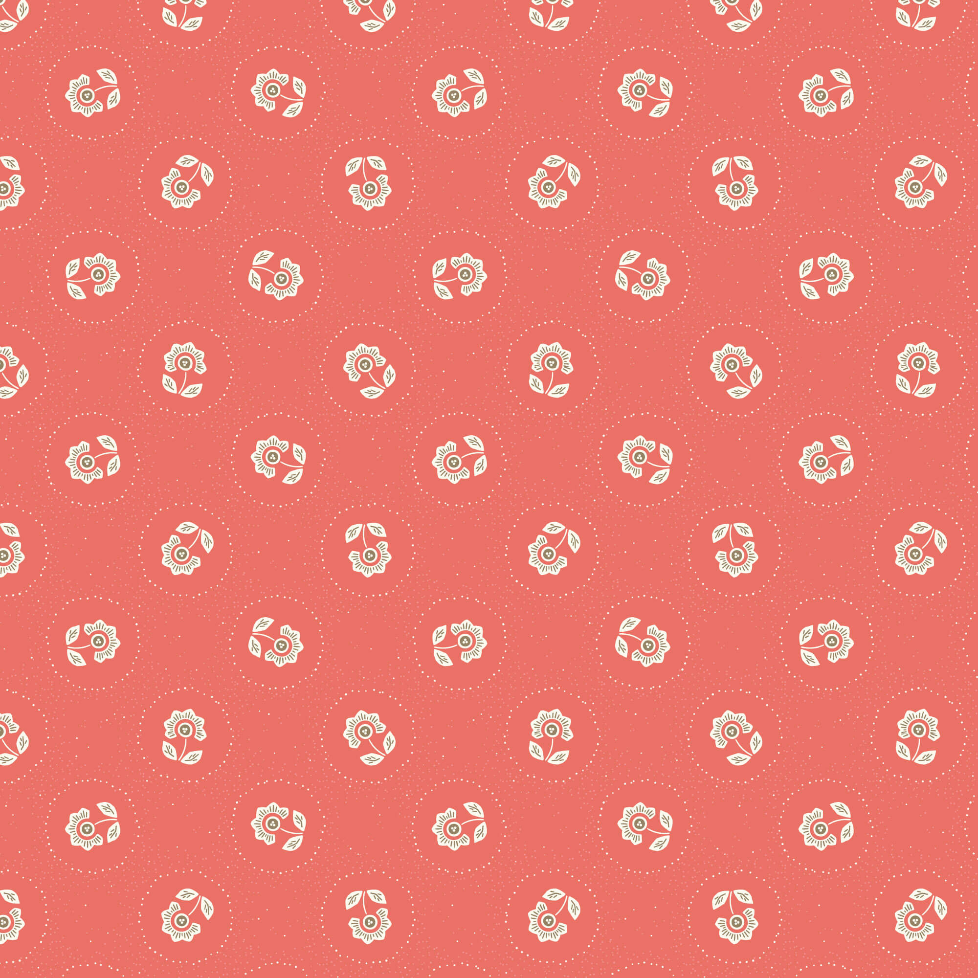 Cloud9 Cottage Garden blooming dots red quilting cotton by the yard