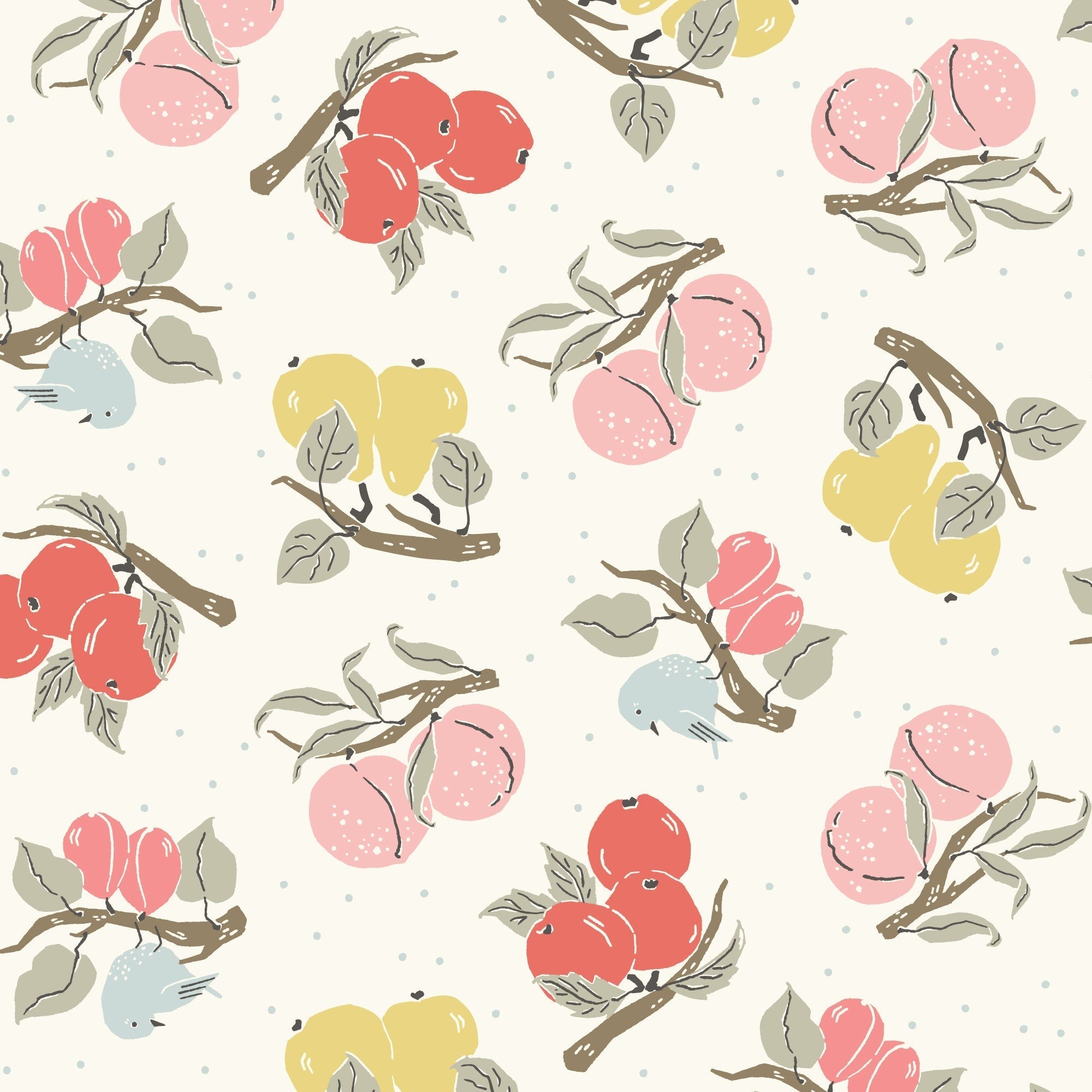 Cottage Garden - Orchard - Ivory 44" / 45" Fabric per yard