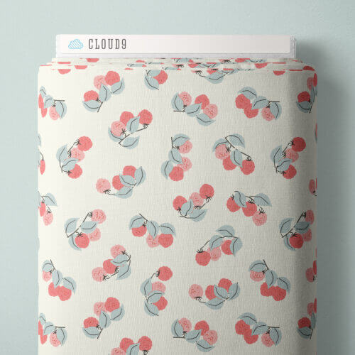 Cottage Garden - Raspberry Patch - Ivory 44" / 45" Fabric per yard