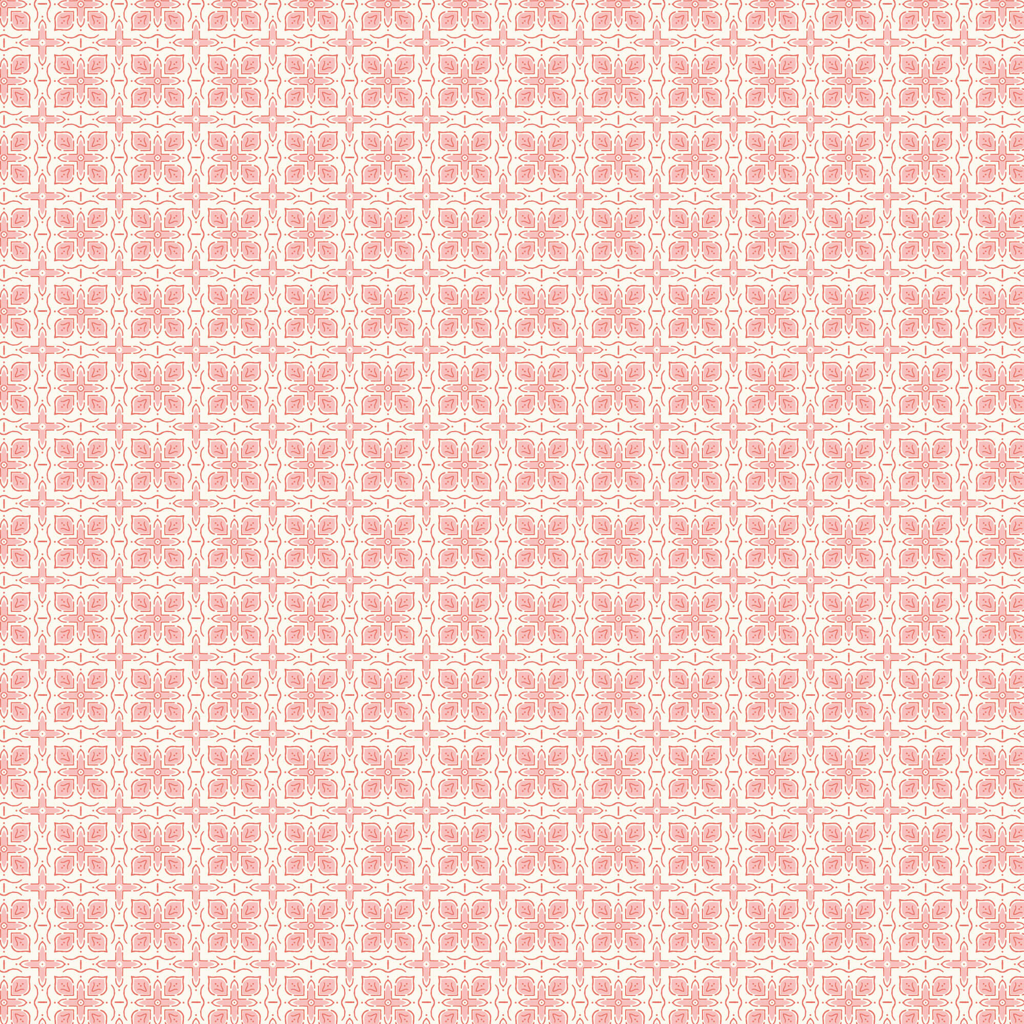 Cottage Garden Tiled Path quilting fabric in pink by Kimberly Morgan for Cloud9 Fabrics, garden tile print on pink cotton, sold by the yard