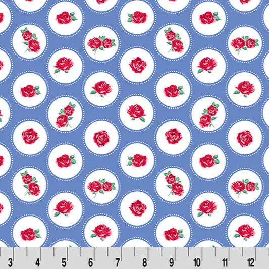Cottage Rose Lane Brighton Quilting Cuddle Blue Bonnet Fabric per yard Shannon Fabrics