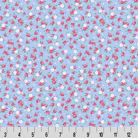 Cottage Rose Lane Kensington Quilting Cuddle Blue Bonnet Fabric per yard Shannon Fabrics