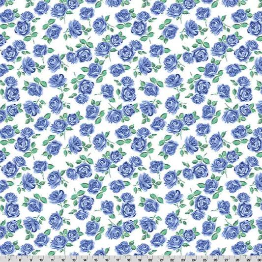 Cottage Rose Lane Yorkshire Quilting Cuddle Blue Bonnet Fabric per yard Shannon Fabrics