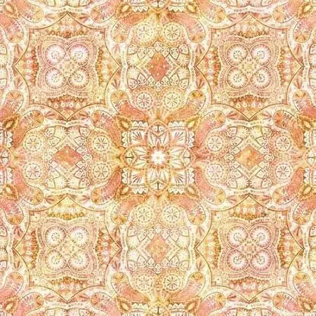 Cotton Tails - Geo Medallion - Peach 44" / 45" Fabric Per Yard The Fabric Company