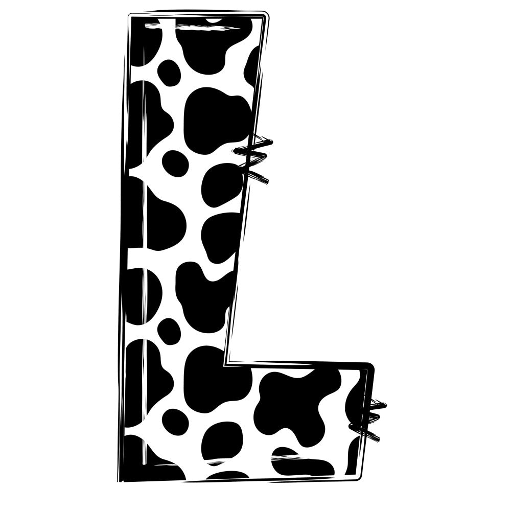Cow Print Alphabet Fabric Panel 18 QuiltingFabricPanels