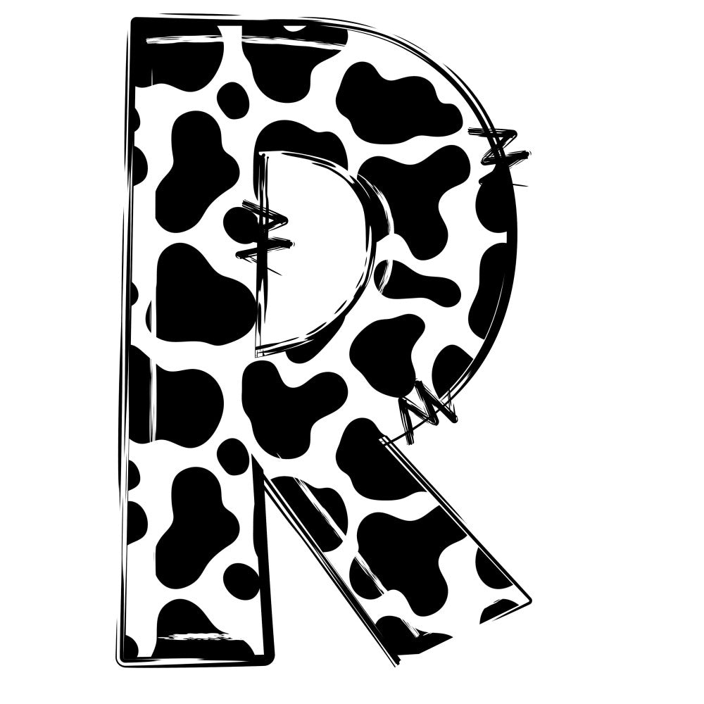 Cow Print Alphabet Fabric Panel 24 QuiltingFabricPanels