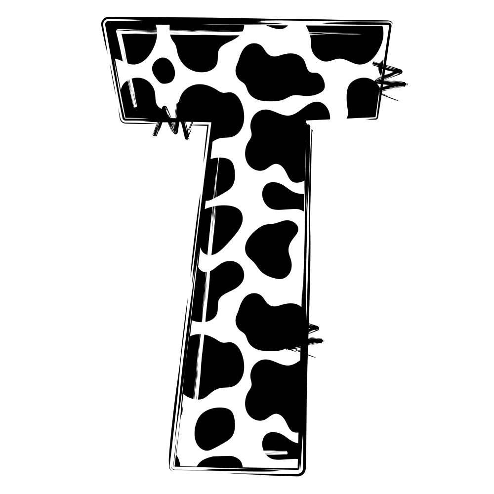 Cow Print Alphabet Fabric Panel 26 QuiltingFabricPanels