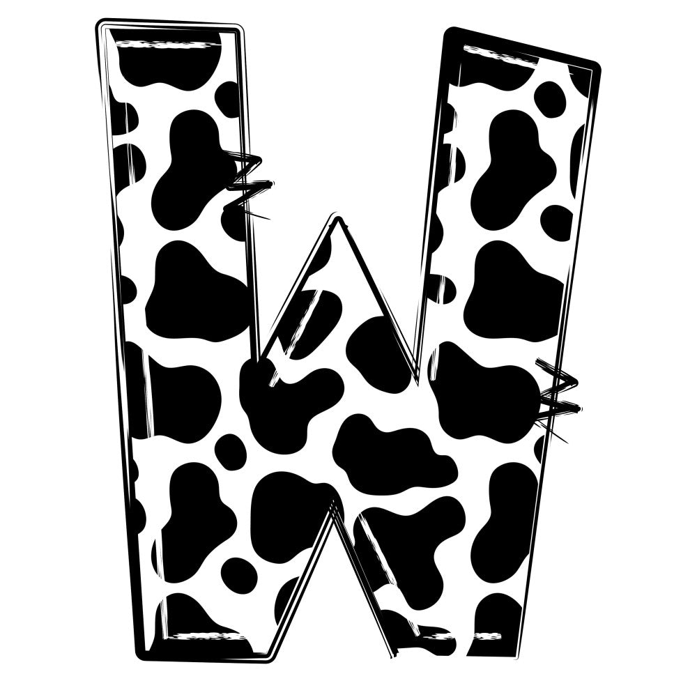 Cow Print Alphabet Fabric Panel 29 QuiltingFabricPanels