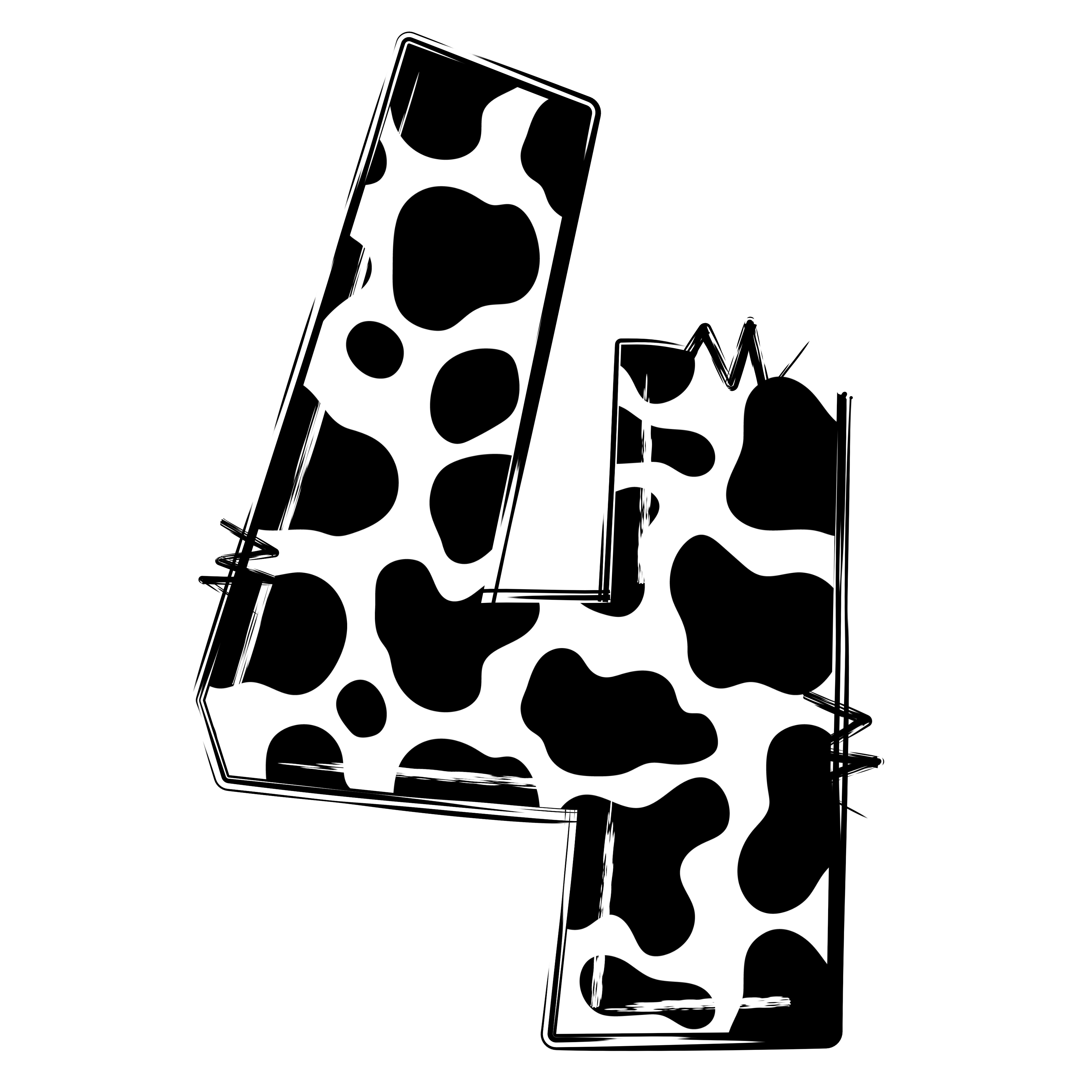 Cow Print Alphabet Fabric Panel 36 QuiltingFabricPanels