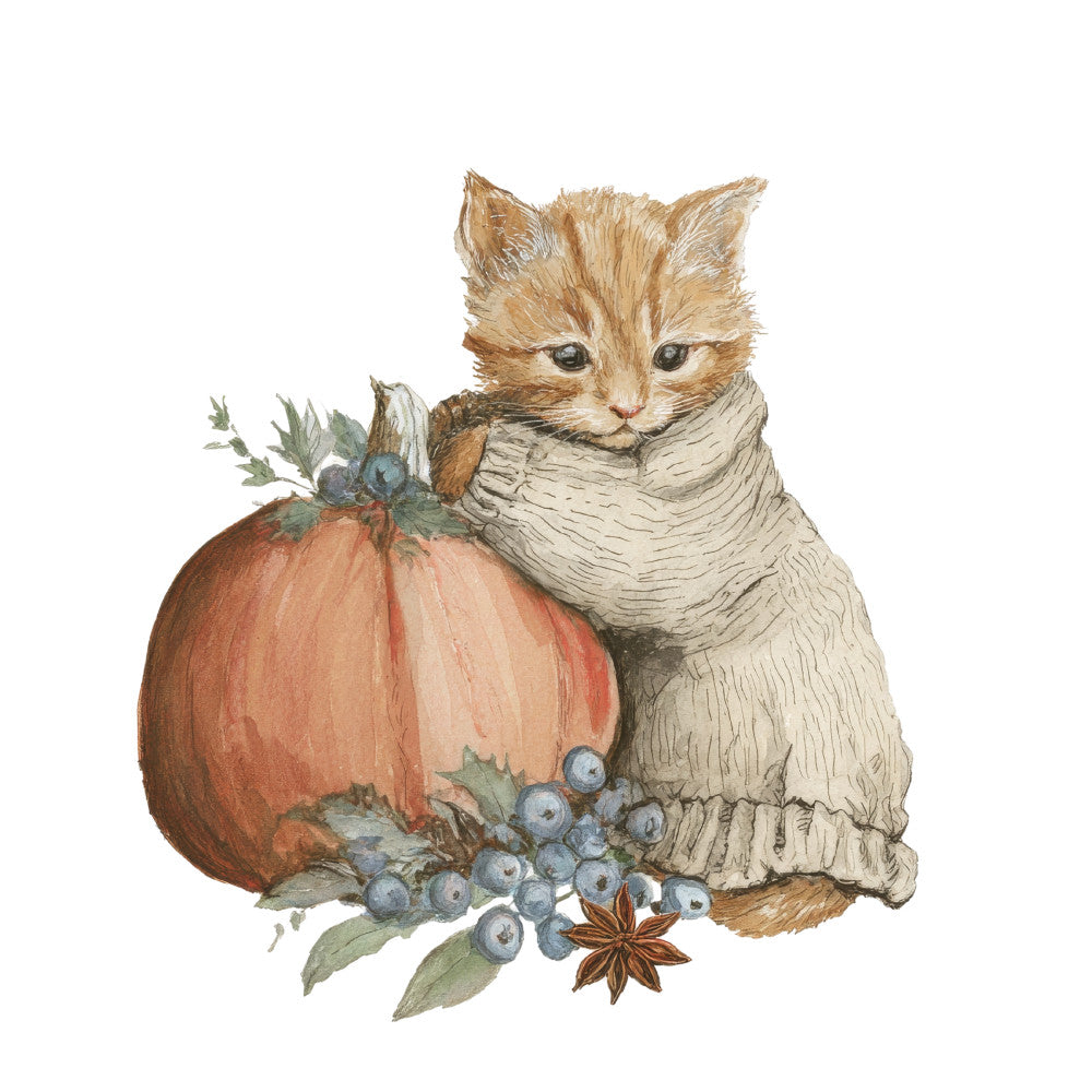 Cozy Autumn Cats Fabric Panel 2 QuiltingFabricPanels