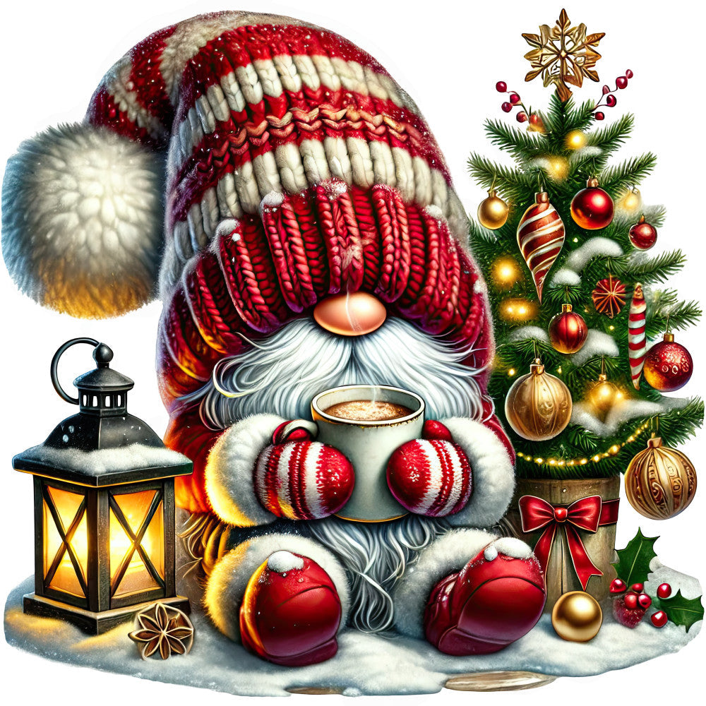 Cozy Christmas Gnomes Fabric Panel 17 QuiltingFabricPanels
