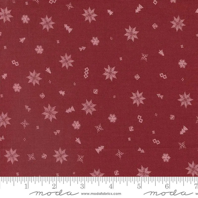 Cozy Wonderland Red Burgundy Snowflakes 44"/45" Fabric Per Yard Moda Fabrics & Supplies