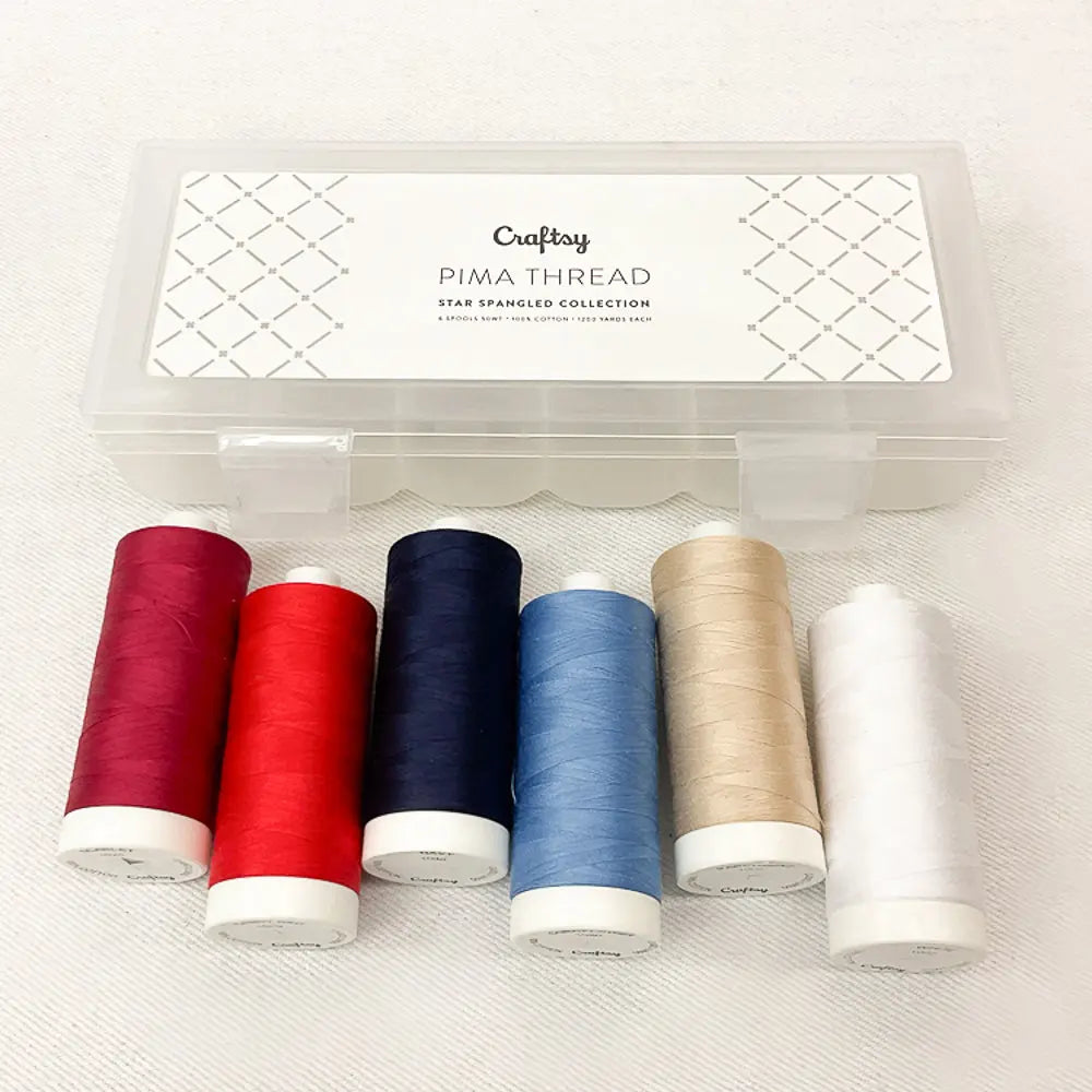 Craftsy Stash Builder Pima Thread Bundle Star Spangled Collection 6 spools Fabric Depot