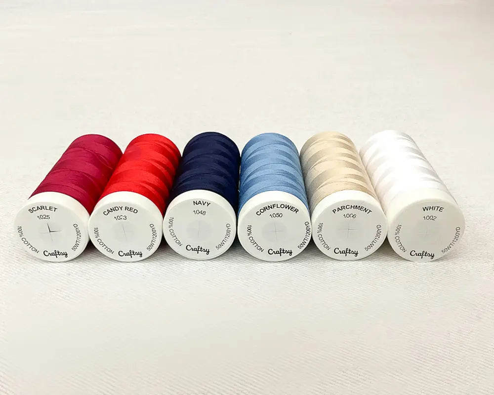 Craftsy Stash Builder Pima Thread Bundle Star Spangled Collection 6 spools Fabric Depot