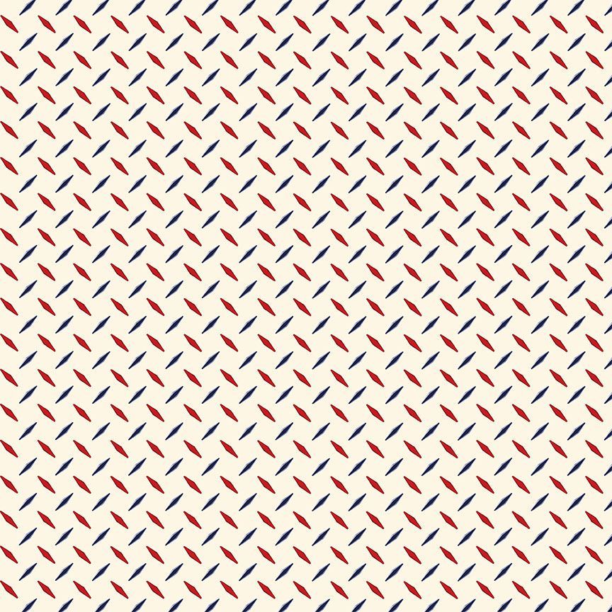 Cream Diamond Geo Path to Freedom Cotton 44"/45" Fabric Per Yard