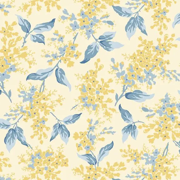 Cream Floral Branches Cotton Wideback Fabric per yard Marcus Fabrics