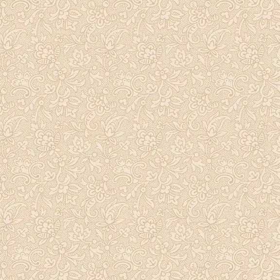 Cream Stylized Floral Cotton Wideback Fabric Per Yard - Linda's Electric Quilters