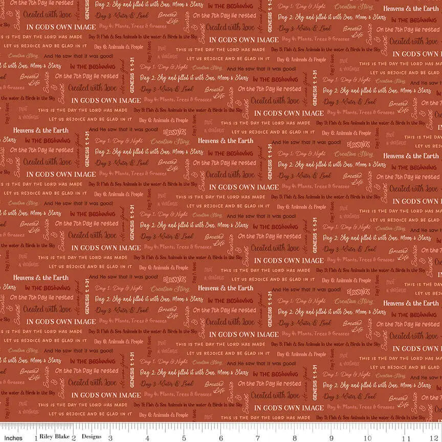 Created with Love - It Is Written - Clay 44" / 45" Fabric Per Yard The Fabric Company