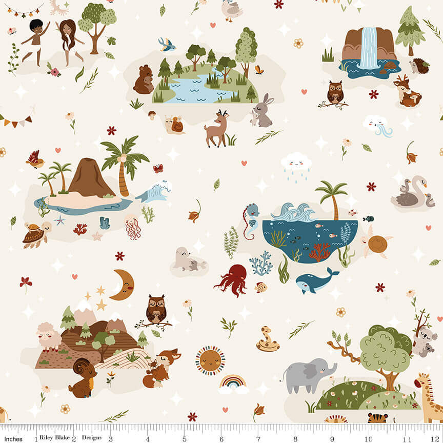 Riley Blake Created with Love main cloud quilting cotton by the yard