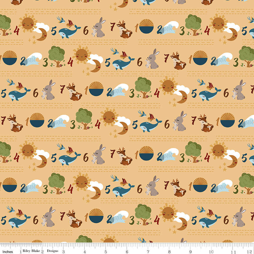 Created with Love - Seven Days - Sunshine 44" / 45" Fabric Per Yard