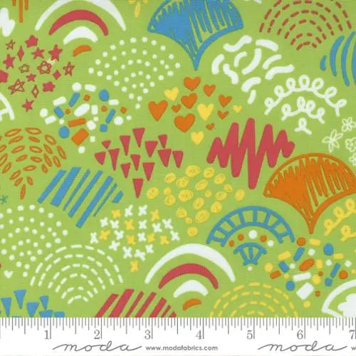 Creativity Glows Sprout Doodles For Days Green 44"/45" Fabric Per Yard Moda Fabrics & Supplies