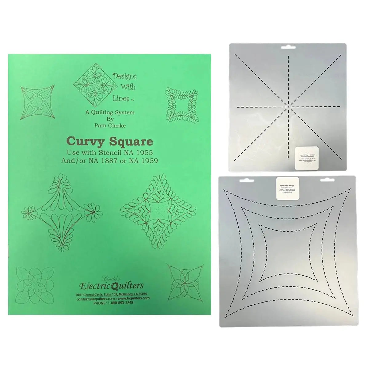 Curvy Square Book and Stencil Kit Linda's Electric Quilters