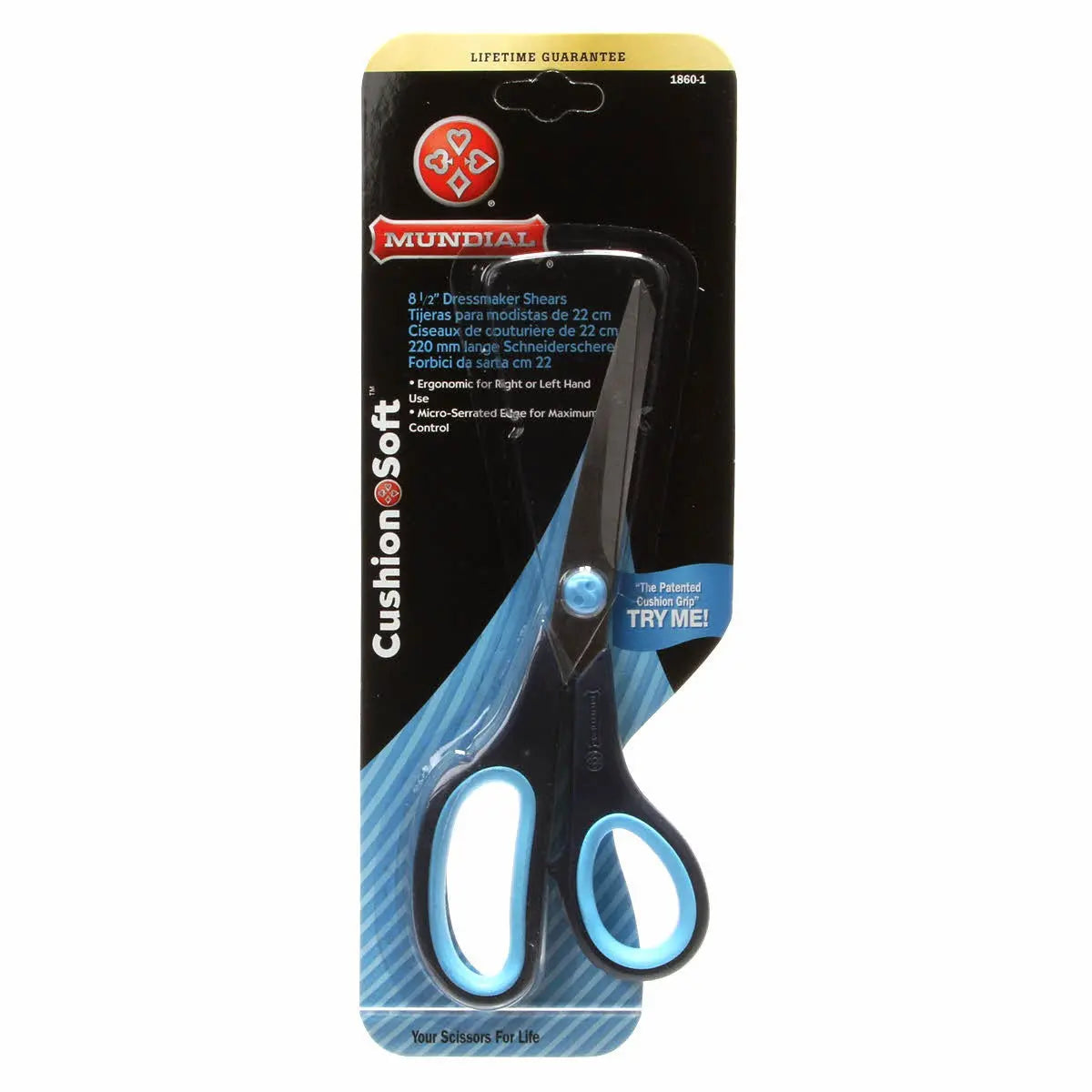 Cushion Soft Scissor Navy & Light Blue 8in
