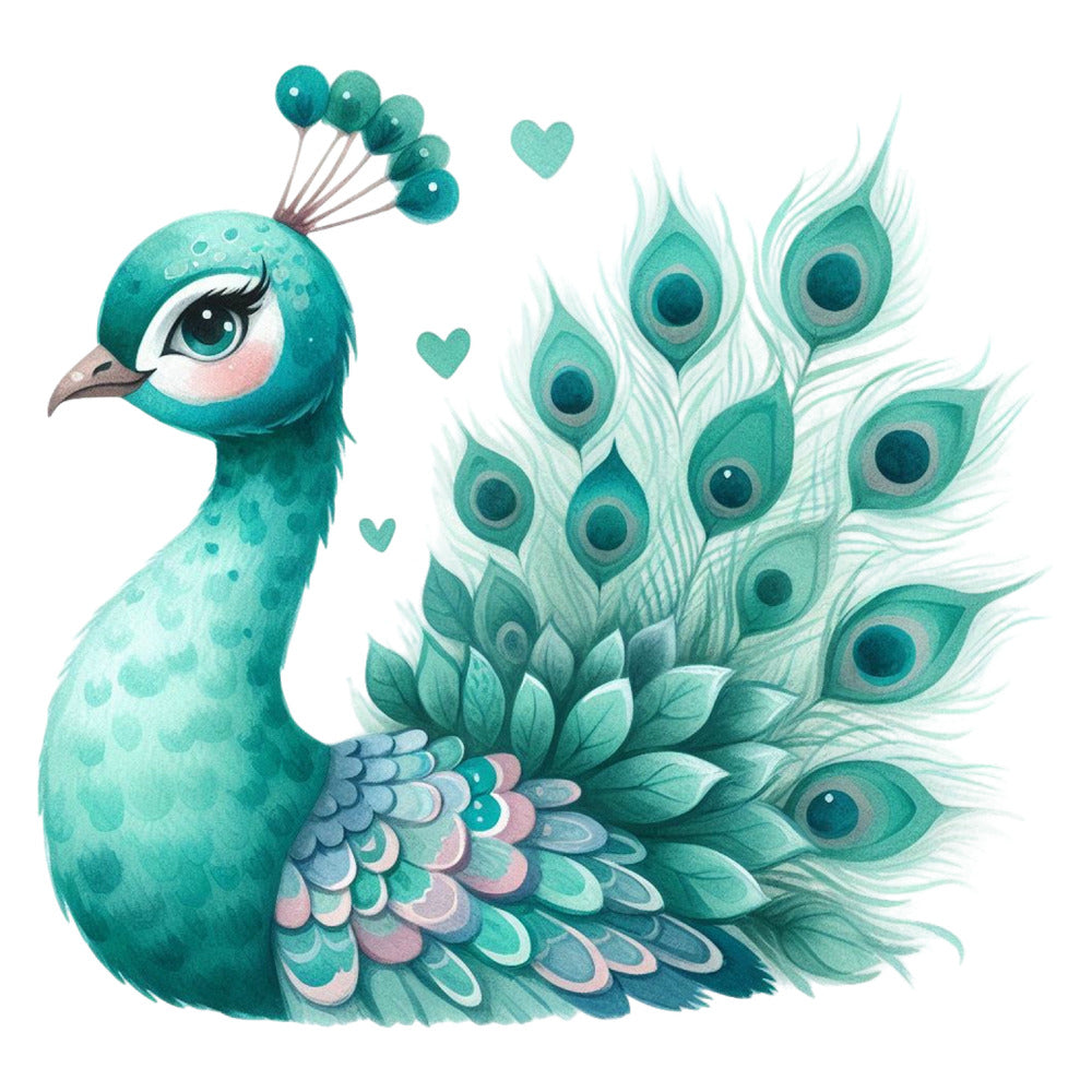 Cute Adorable Peacocks Fabric Panel 10