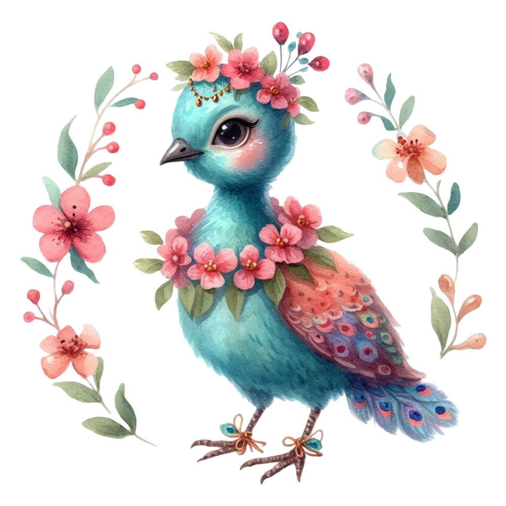 Cute Adorable Peacocks Fabric Panel 19