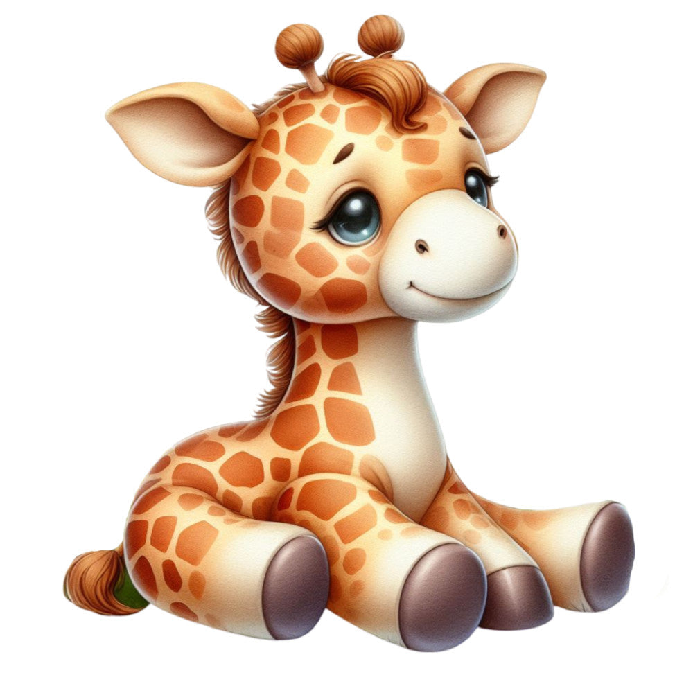 Cute Baby Giraffe Fabric Panel 2 QuiltingFabricPanels
