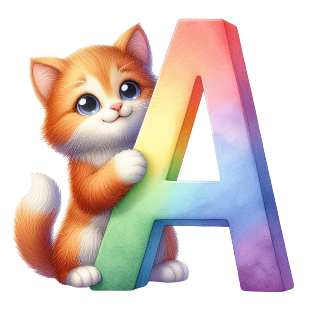 Cute Cats Letter A Fabric Panel QuiltingFabricPanels