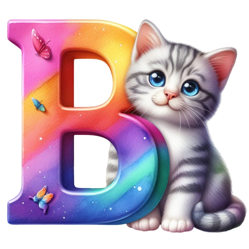Cute Cats Letter B Fabric Panel QuiltingFabricPanels