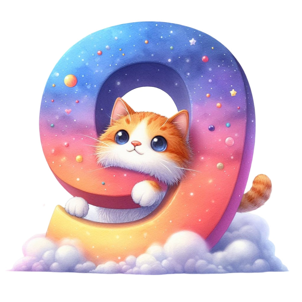 Cute Cats Number 9 Fabric Panel