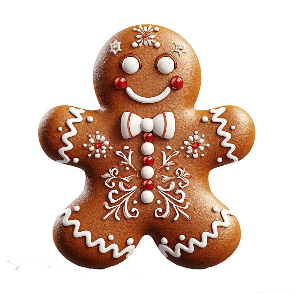 Cute Christmas Gingerbread Man Fabric Panel 5 QuiltingFabricPanels